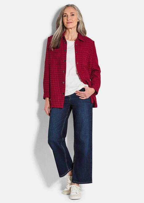 Lässige Longjacke mit Pepitamuster