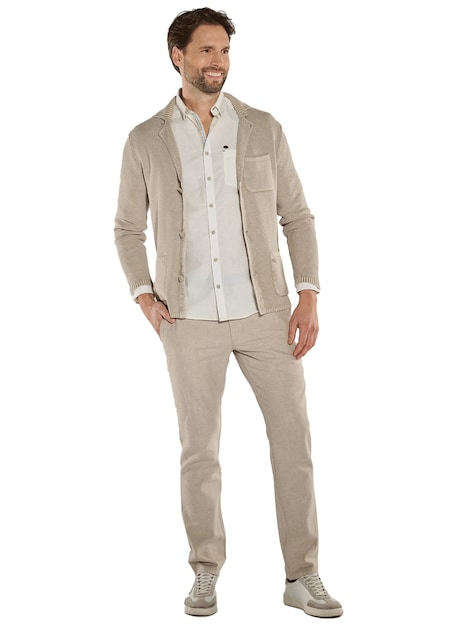 Herren Strick-Sakko strukturiert , Sand