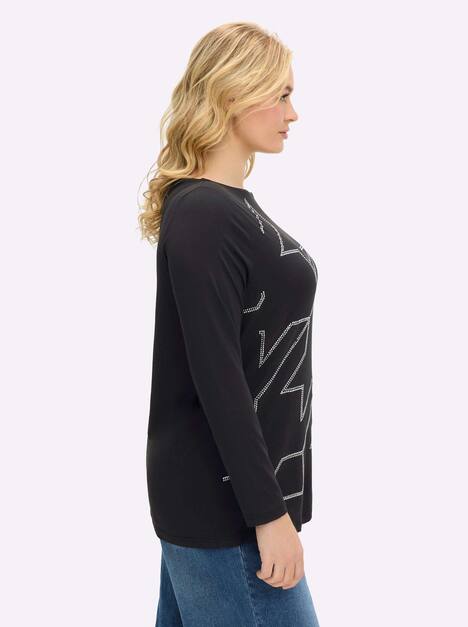 Shirt Langarm Uni Ohne Kragen