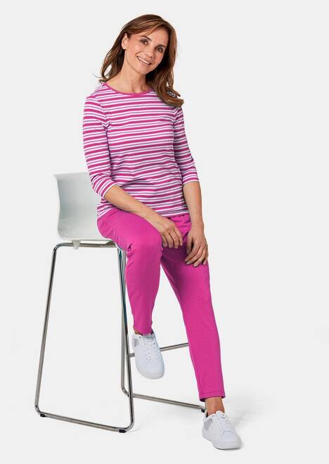 Ringelshirt mit U-Boot-Ausschnitt