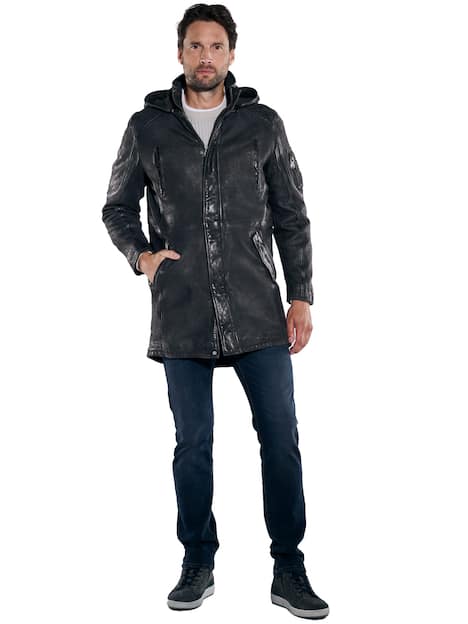 engbers Herren Lederjacke regular , Schwarz