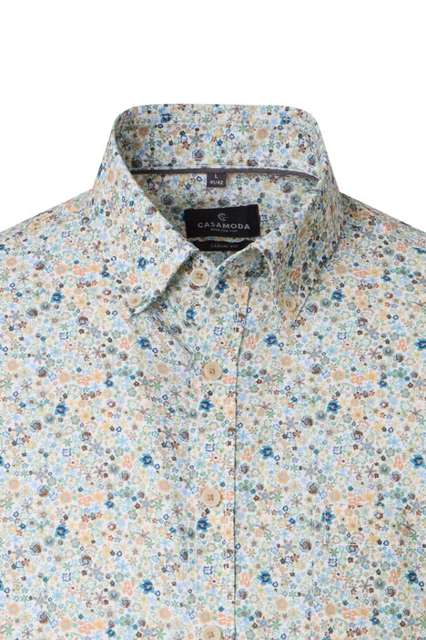 Leinenhemd Kurzarm Print Casual Fit