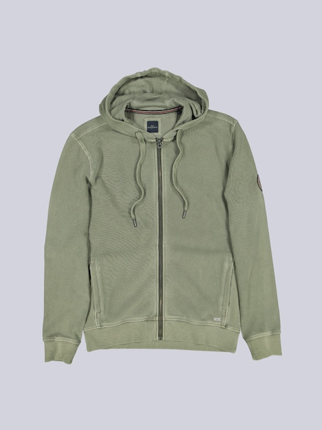 Herren Sweatjacke mit Kapuze , Khaki