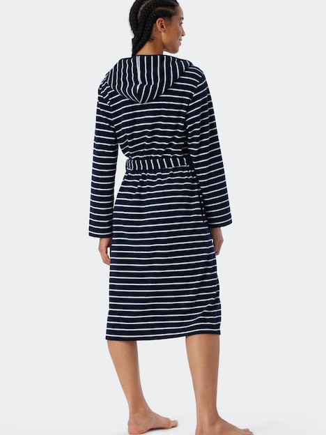 Schiesser Damen Bademantel Feather Terry - navy
