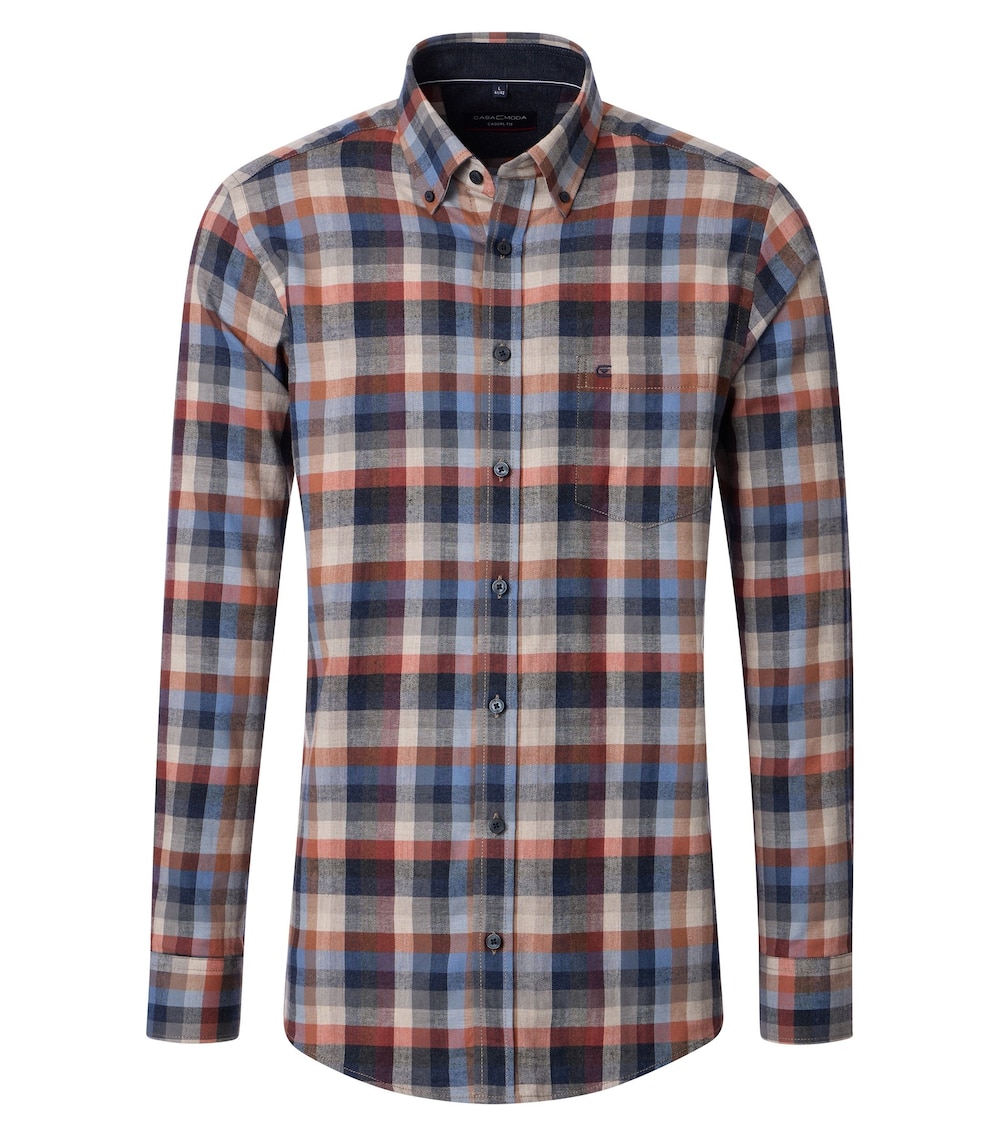 Flanellhemd kariert Casual Fit