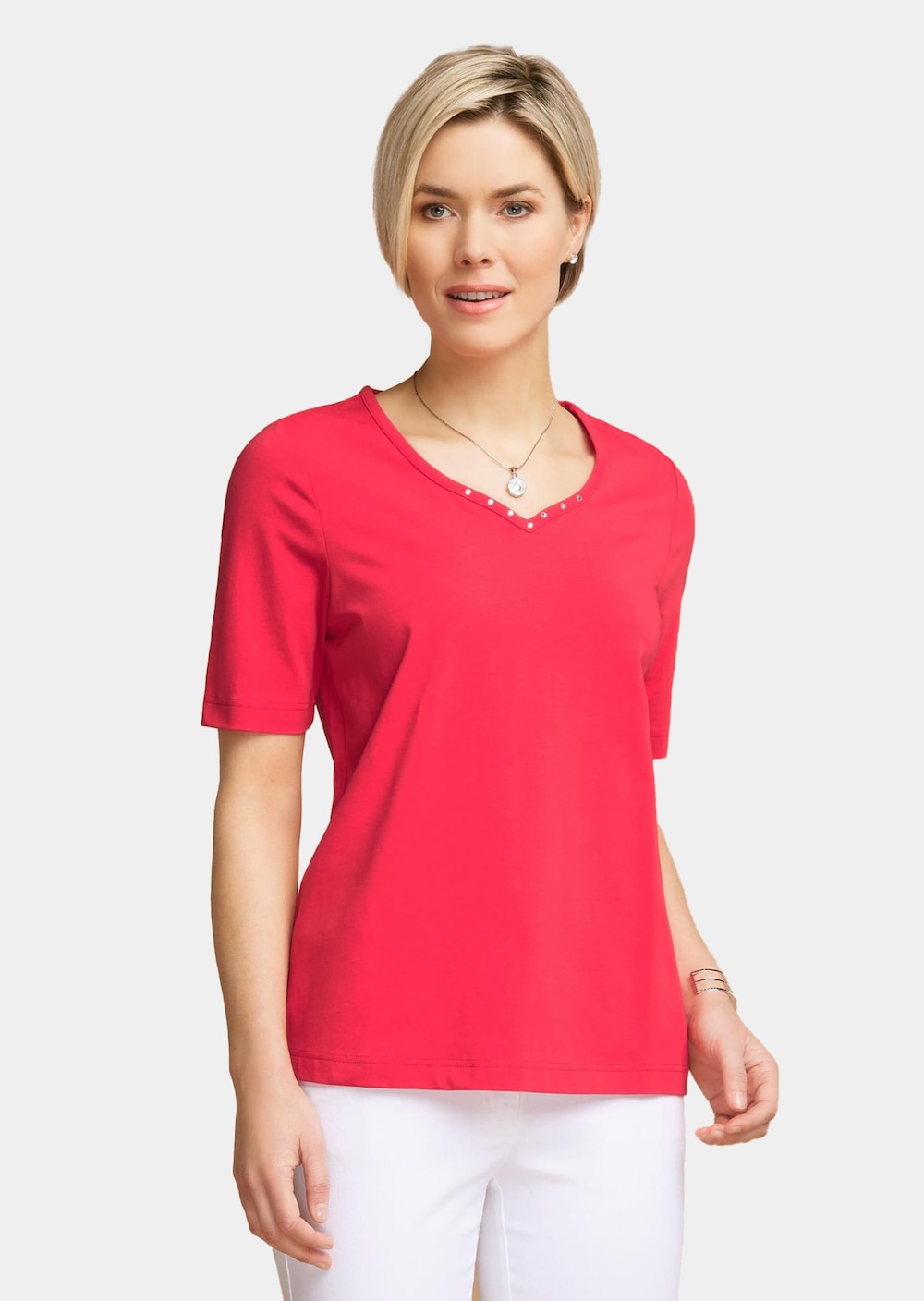 Halbarm Basic-Shirt aus Baumwolle