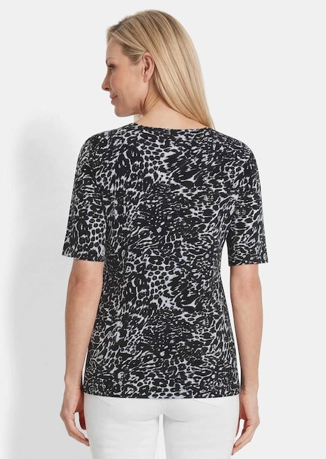 Viskoseshirt mit Leo Print