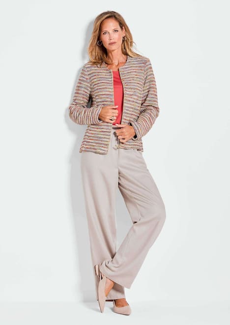 Elegante Bouclé-Jacke mit Multicolor-Design