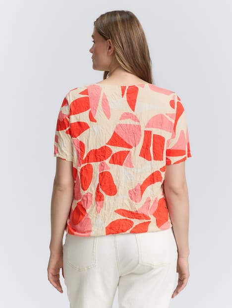 Crinkle T-Shirt mit Muster