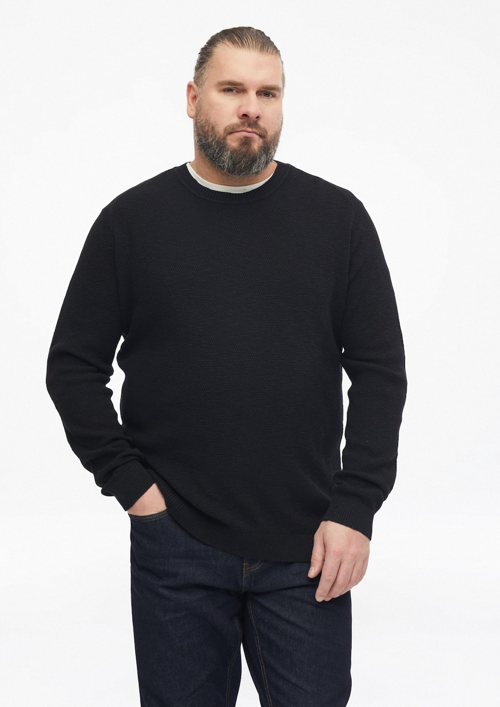 Struktur-Pullover aus 100% Baumwolle