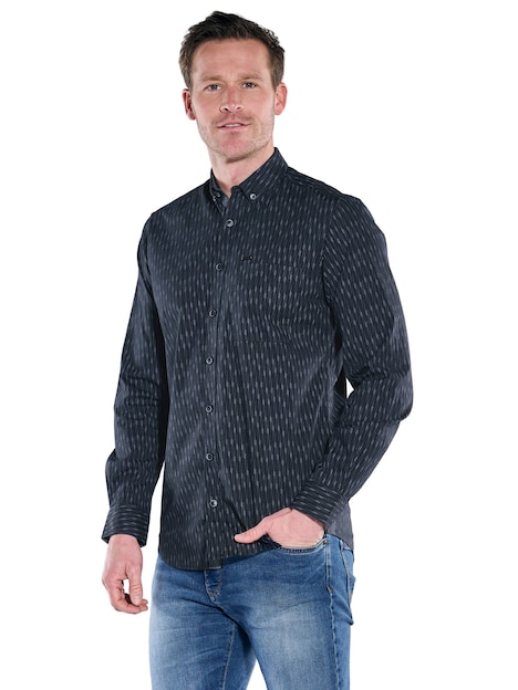 Herren Hemd gemustert , Saphirblau