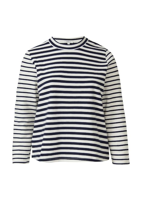 Verkürztes Jersey-Sweatshirt im Streifenmix
