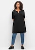 Longshirt Kurzarm Uni Ohne Kragen
