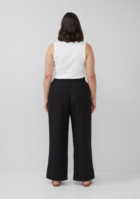Leichte Leinenmix-Hose mit Elastikbund