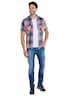 Herren Kurzarm-Overshirt mit Vintage-Effekt , Hellorange