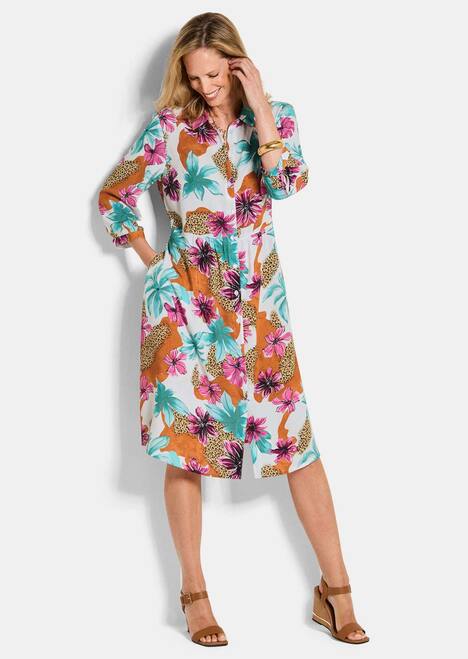 Blusenkleid mit Leo-Blumen-Muster