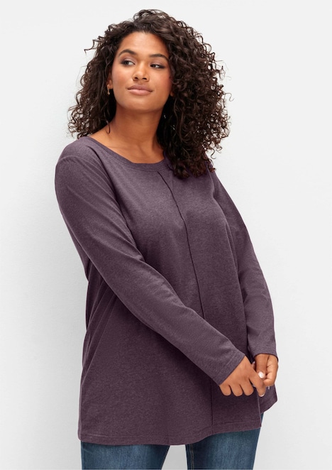 Langarmshirt Langarmshirt in A-Linie, fein meliert Langarm Meliert