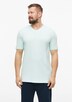 Baumwoll-T-Shirt mit Logo-Print und V-Neck
