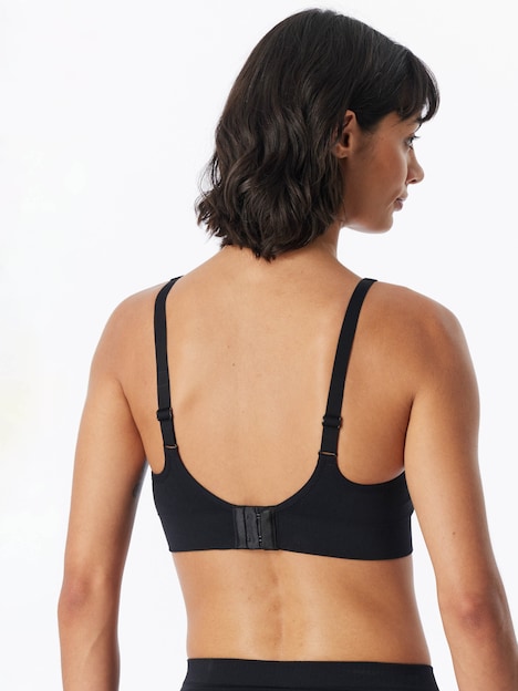 Schiesser Damen Bügelloser BH mit herausnehmbaren Pads - Classic Seamless - schwarz