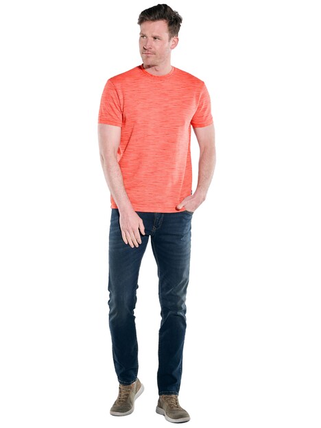 Herren T-Shirt gestreift , Hellrot
