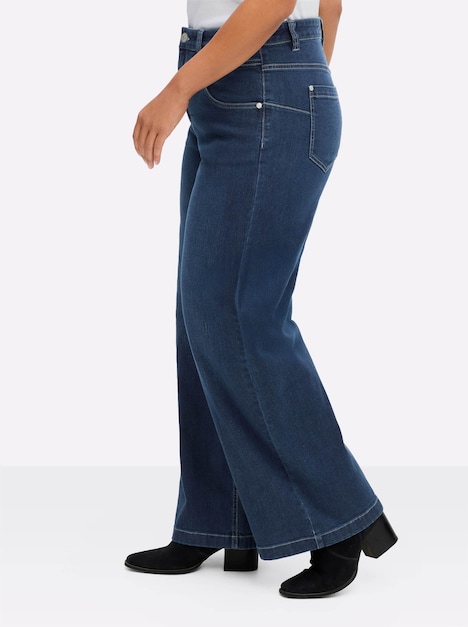 Jeans Jeans mit weitem Bein und High-Waist-Bund Formbund