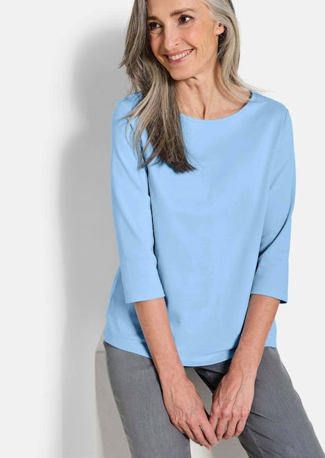 Basic Shirt mit U-Boot-Ausschnitt