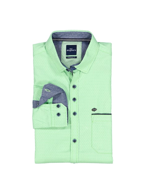 engbers Herren Langarm-Hemd gemustert , Hellgruen