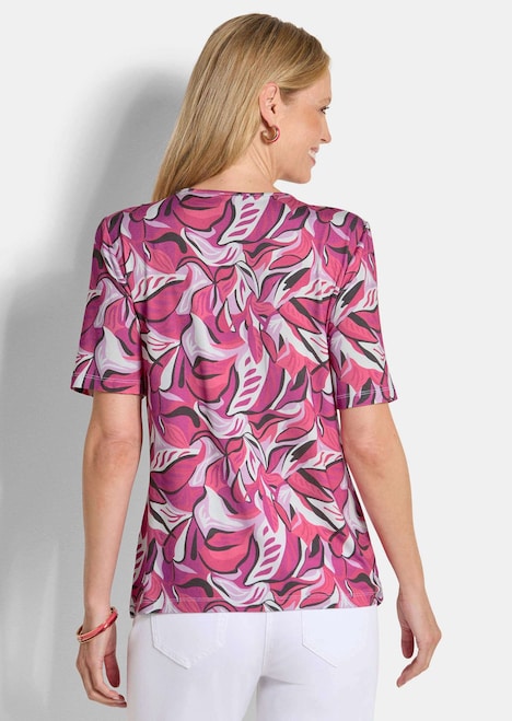 Cityshirt mit Blätter-Motiv