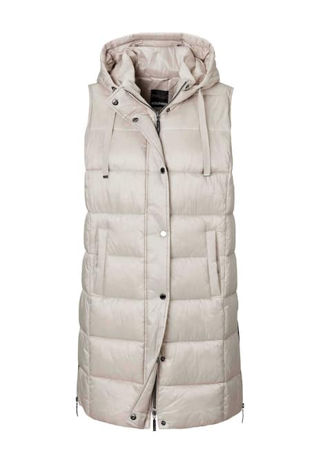 GOLDNER Lang doorgestikt vest Lang doorgestikt vest met capuchon