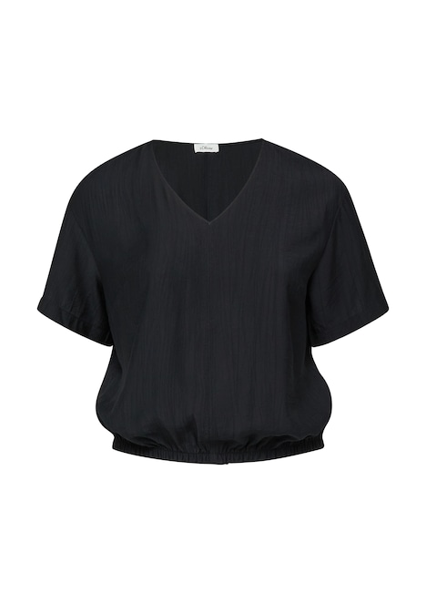 Strukturierte Bluse im O-Shape