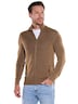 Herren Cardigan mit Zipper und Stehkragen , Cognac