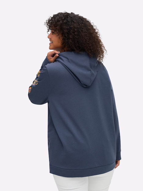 Sweatshirt Sweatshirt mit floralem Druck Langarm Print Kapuzenkragen