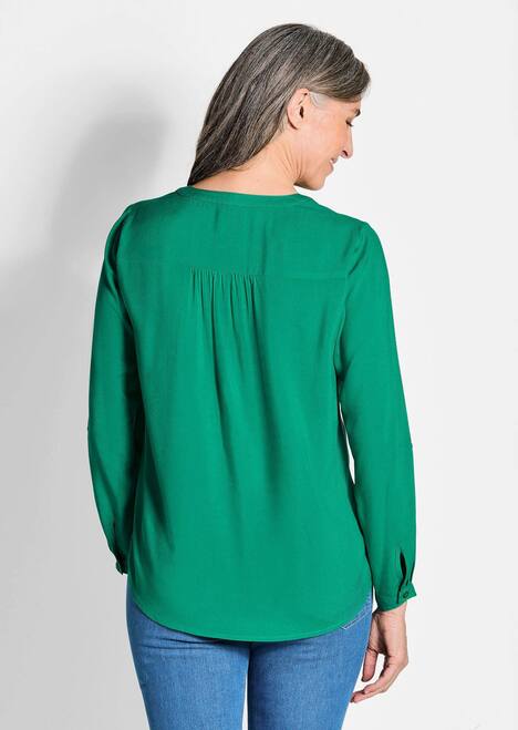 Elegante Viskosebluse mit V-Ausschnitt