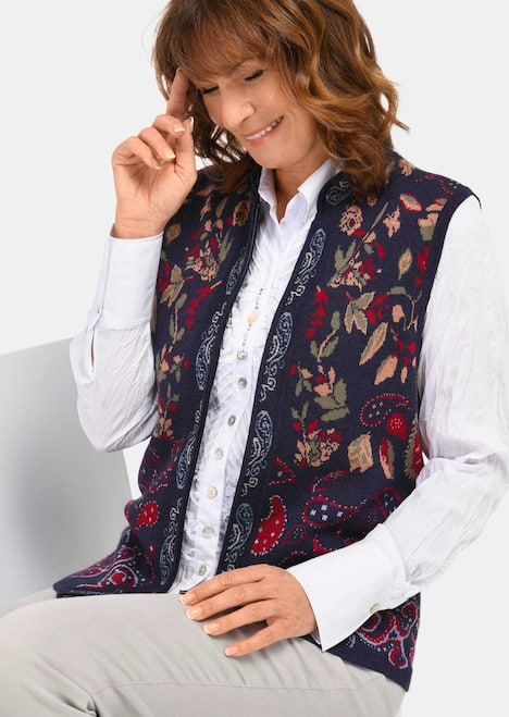Elegante Viskose-Weste mit Muster