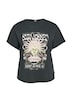 Gewaschenes Oversize-Shirt mit Frontprint