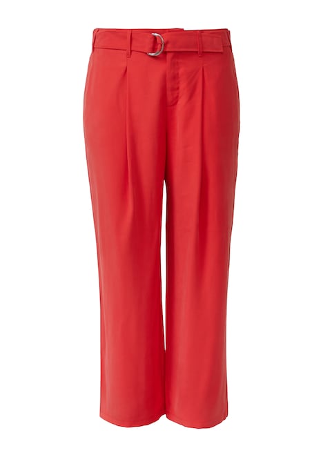Wide-Leg-Hose aus Viskosemix mit Stoffgürtel