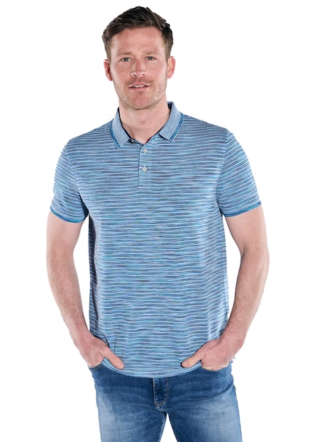 Herren Polo-Shirt meliert , Hellblau