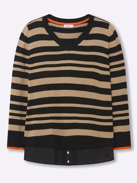 Pullover Langarm Jersey Sonstiges Muster Ohne Kragen