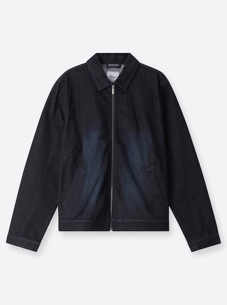 Jeansblazer Jeansjacke in Blousonform Langarm Umlegekragen