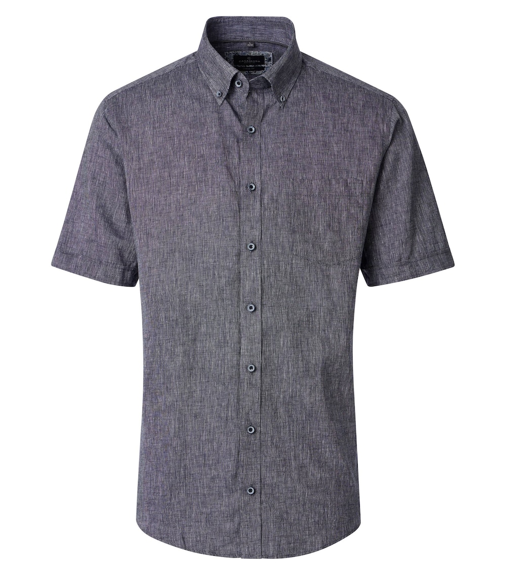 Leinenhemd kurzarm uni Casual Fit
