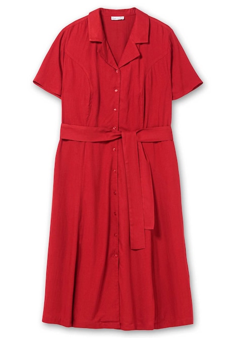 Kleid Kurzarm Uni Hemdkragen