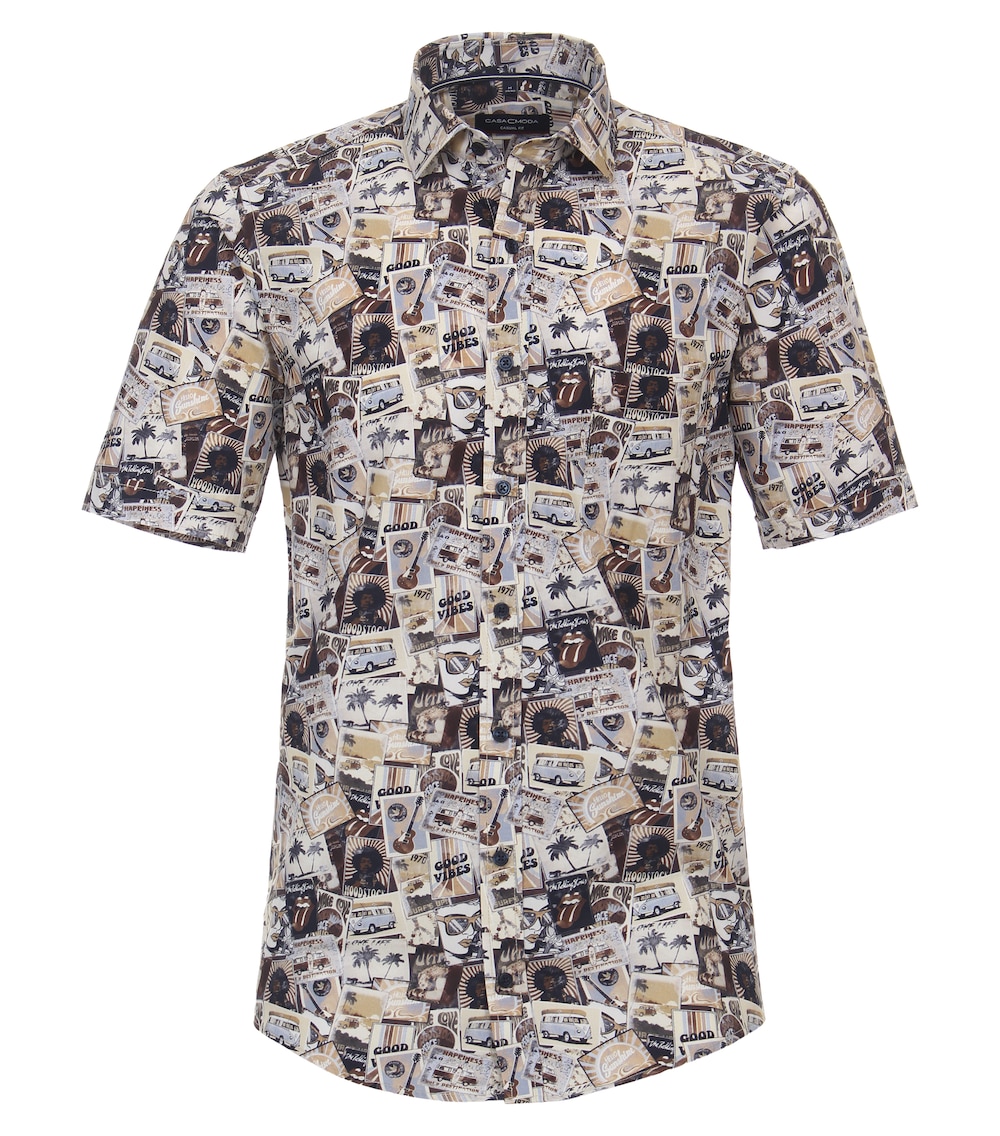 Freizeithemd Kurzarm Print Casual Fit