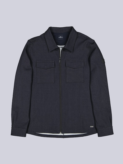 Herren Overshirt mit Reißverschluss , Saphirblau