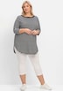 Longshirt 3/4-Arm Streifen Ohne Kragen