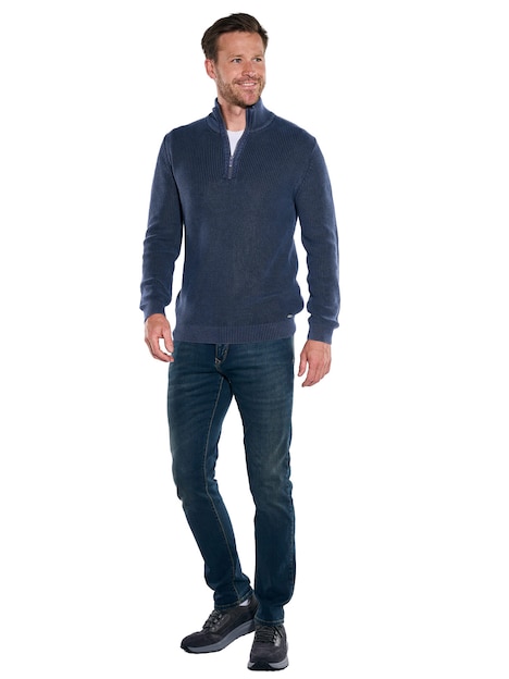 Herren Pullover Polokragen , Saphirblau