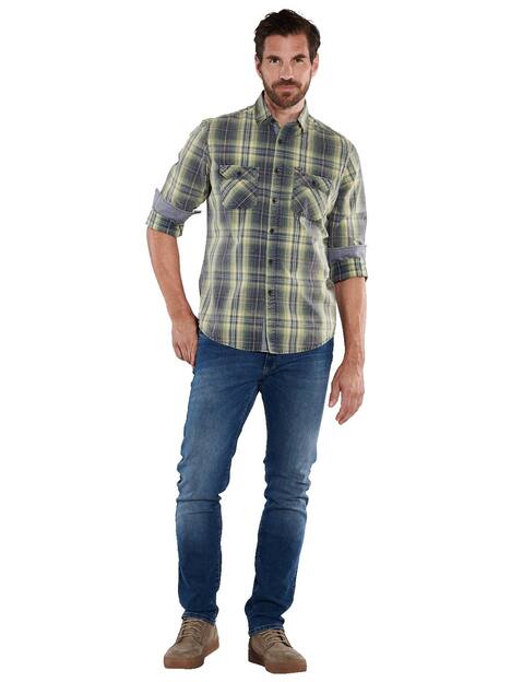 engbers Herren Langarm-Hemd kariert , Gelb