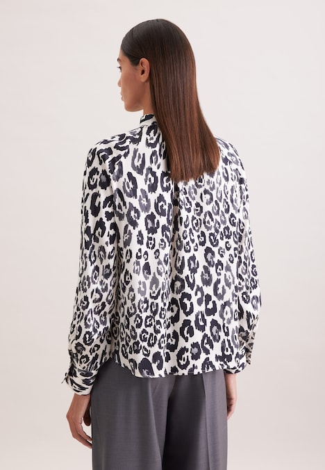Damen Stehkragenbluse - Druck