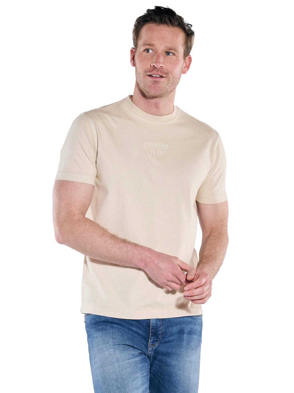 engbers Herren Rundhals T-Shirt , Beige