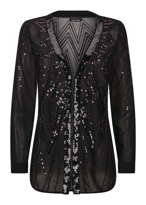 Edle Pailletten-Jacke mit V-Ausschnitt
