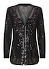 Edle Pailletten-Jacke mit V-Ausschnitt